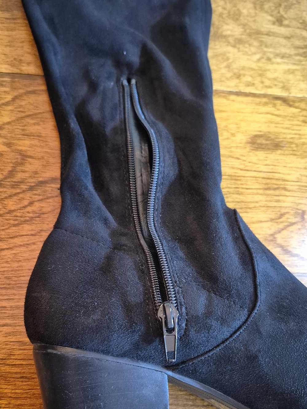 ALDO Women's Black Faux Suede Long Over-the-Knee Boots Block Heel - Picture 5 of 16
